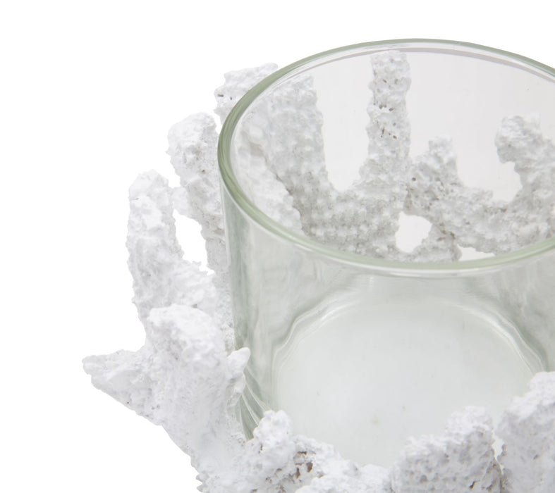 Suport Lumanare Mauro Ferretti Corallo  Ø 12,5X9  cm, Alb