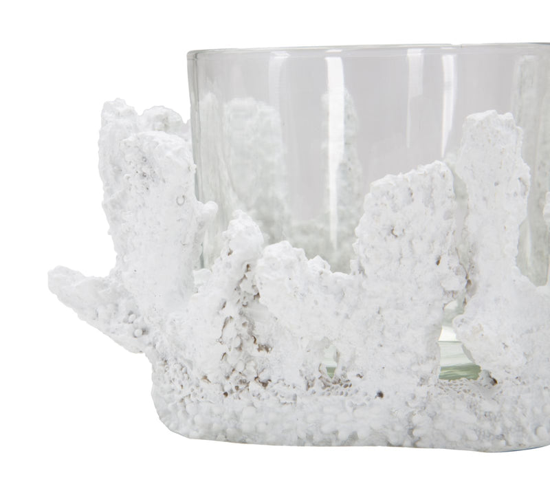 Suport Lumanare Mauro Ferretti Corallo  Ø 12,5X9  cm, Alb