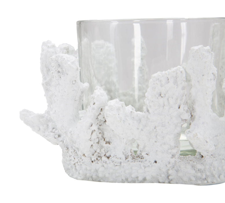 Suport Lumanare Mauro Ferretti Corallo  Ø 12,5X9  cm, Alb