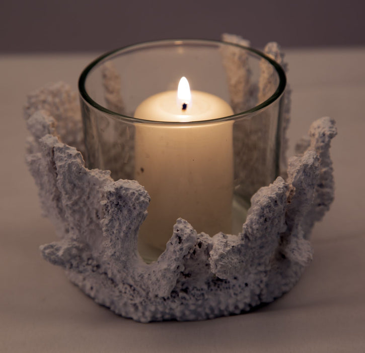Suport Lumanare Mauro Ferretti Corallo  Ø 12,5X9  cm, Alb