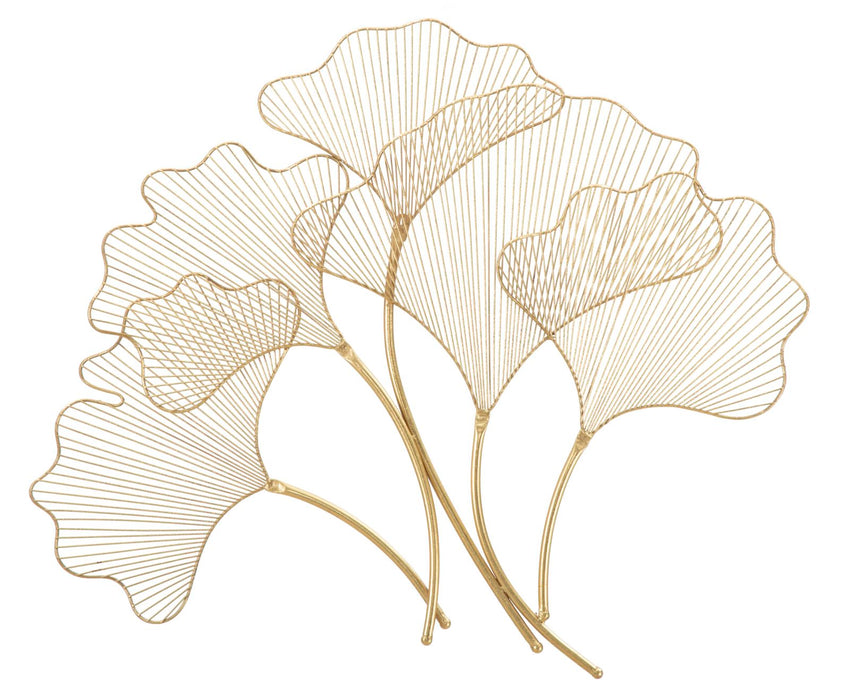 Decoratiune de Perete Mauro Ferretti Glam Leaf  79X5X68 cm, Auriu