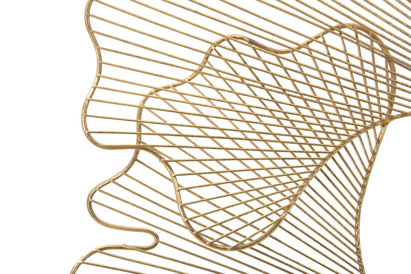 Decoratiune de Perete Mauro Ferretti Glam Leaf  79X5X68 cm, Auriu