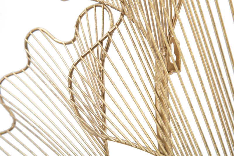 Decoratiune de Perete Mauro Ferretti Glam Leaf  79X5X68 cm, Auriu