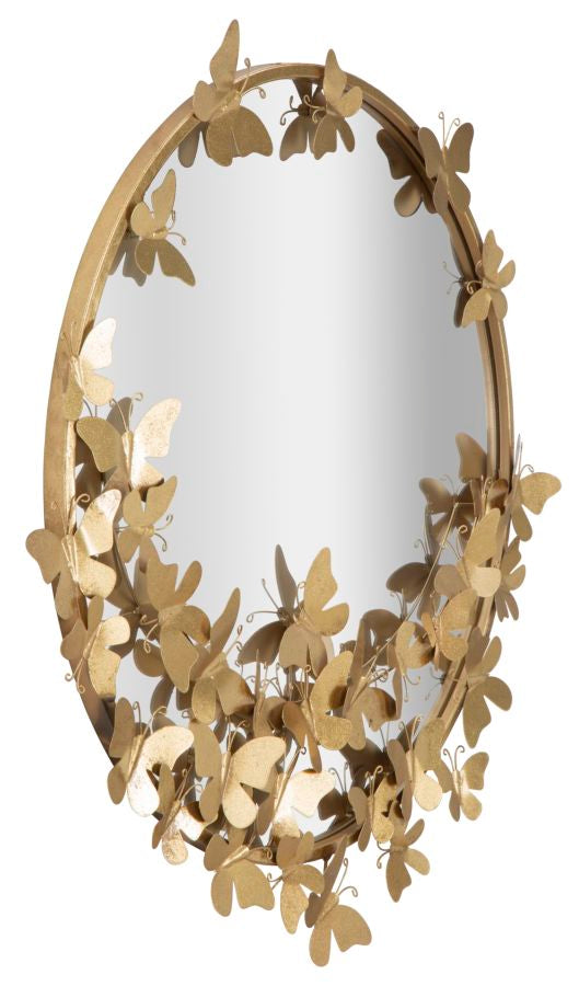 Oglinda decorativa Mauro Ferretti Butterfly Round  74X4X75 cm, Auriu