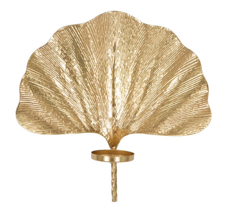 Suport Lumanare Pentru Perete Mauro Ferretti Glam Leaf  41X11,5X40  cm, Auriu