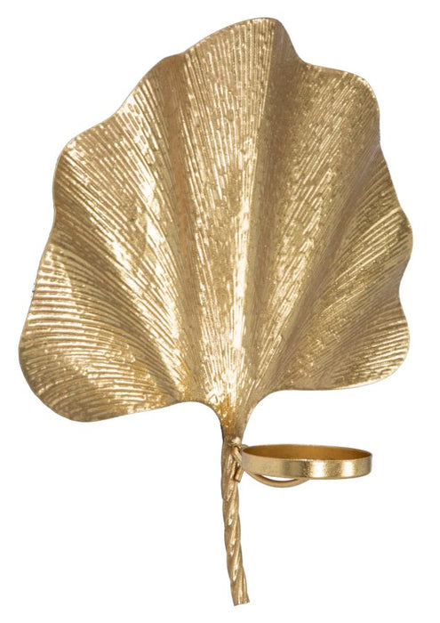 Suport Lumanare Pentru Perete Mauro Ferretti Glam Leaf  41X11,5X40  cm, Auriu