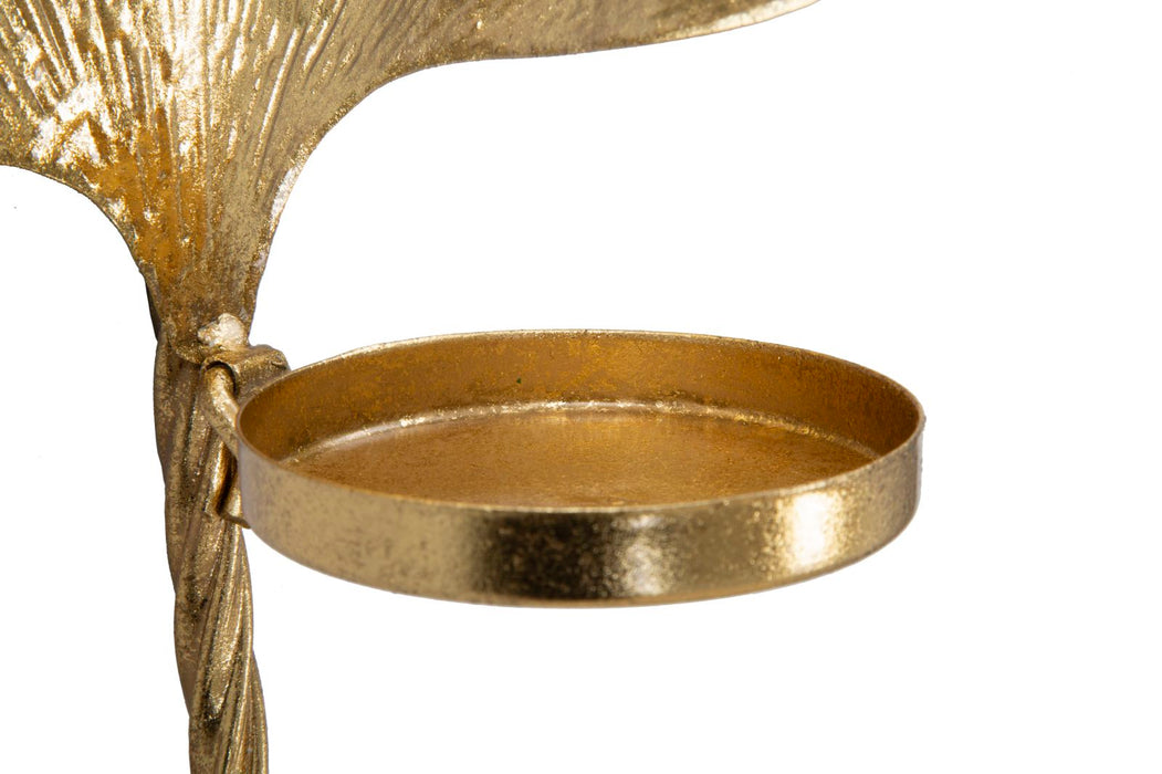 Suport Lumanare Pentru Perete Mauro Ferretti Glam Leaf  41X11,5X40  cm, Auriu