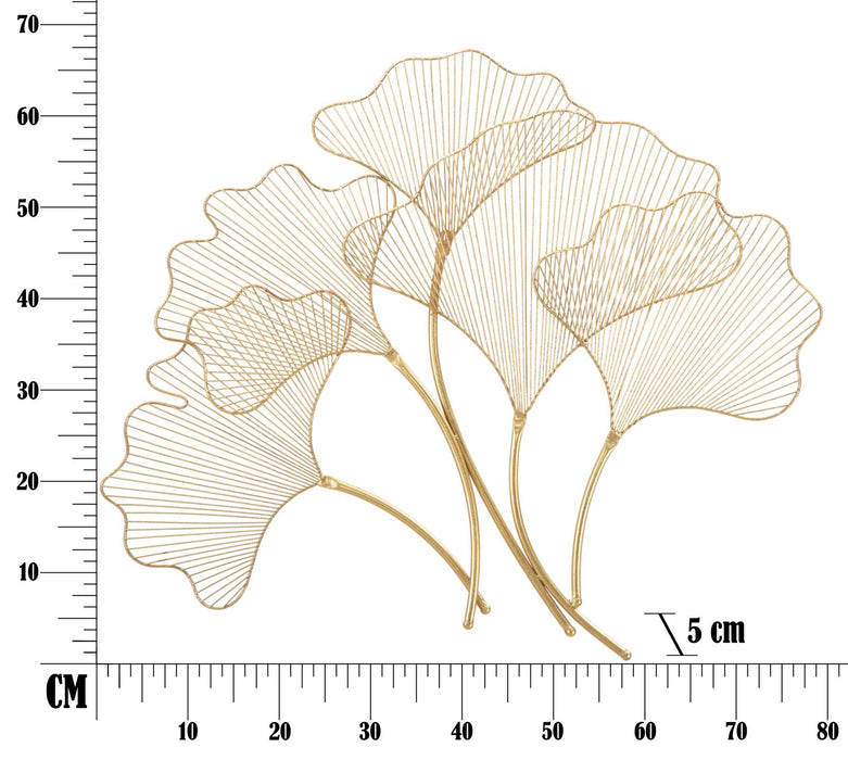 Decoratiune de Perete Mauro Ferretti Glam Leaf  79X5X68 cm, Auriu
