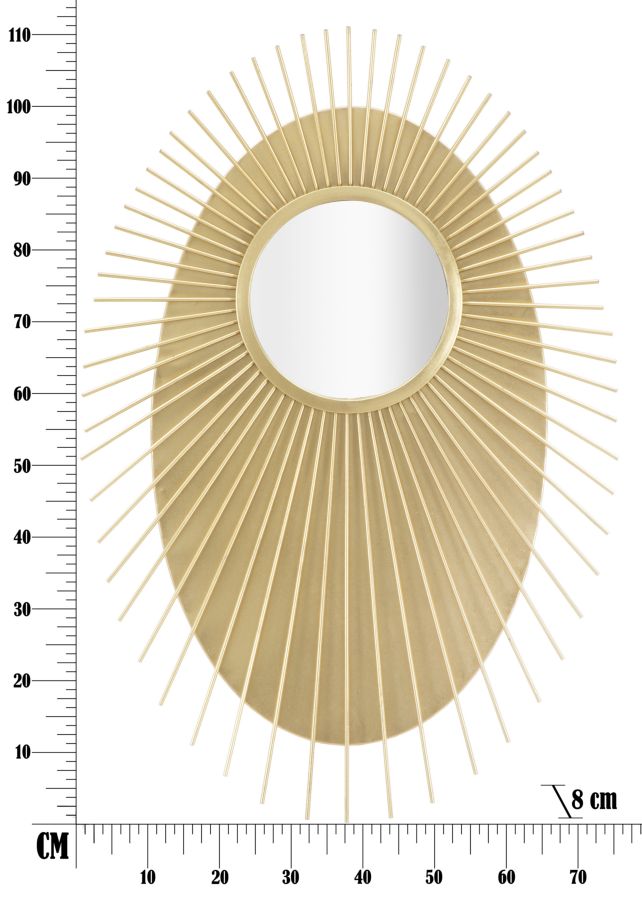 Oglinda decorativa Mauro Ferretti Eye Glam  75X8X110,5 cm, Auriu