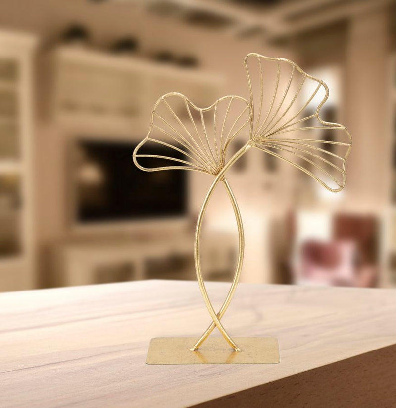 Decoratiune Mauro Ferretti Leaf Glam 25X8, 5X35 cm, Auriu