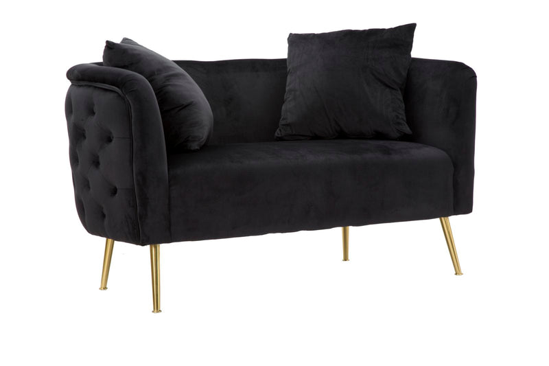 Canapea 2 Locuri Mauro Ferretti Bucarest Negru 127X74X71 cm, Negru