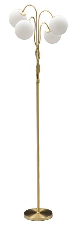Lampadar Mauro Ferretti Glamy 4 Light  Ø 54X176 cm, Alb / Auriu