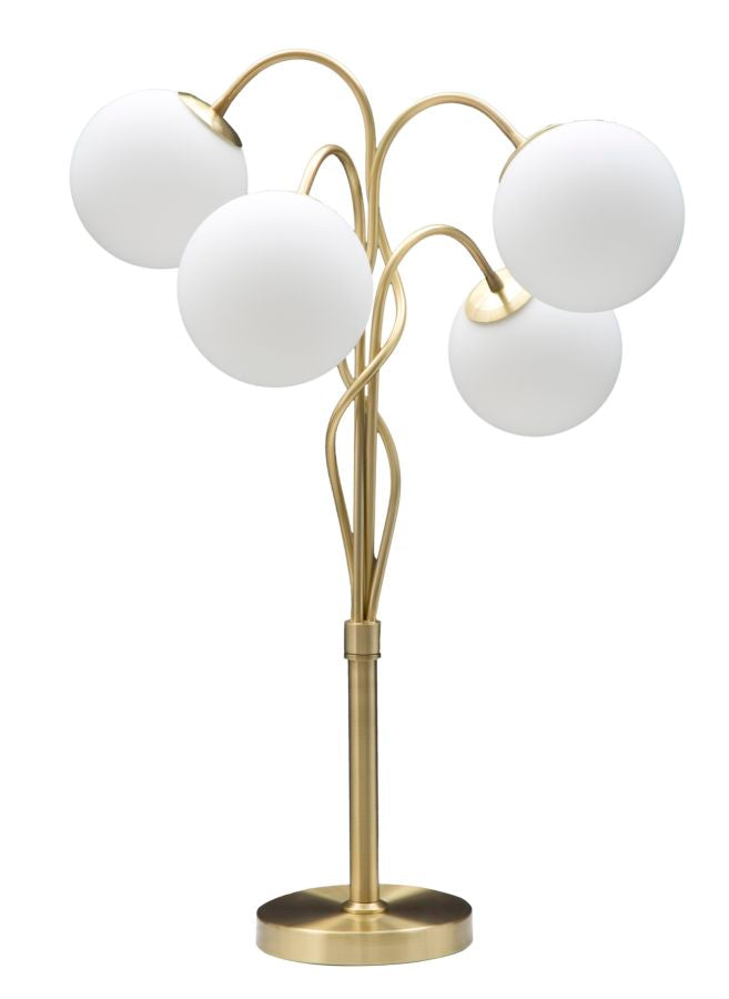 Lampadar Mauro Ferretti Glamy 4 Light  Ø 53X74 cm, Alb / Auriu
