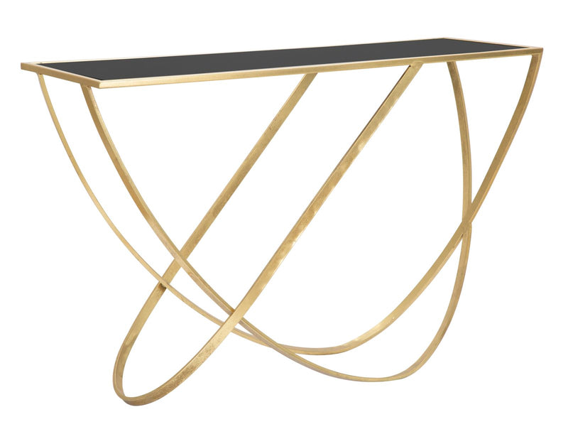 Consola Mauro Ferretti Ring 120X40X79 cm, Negru/Auriu