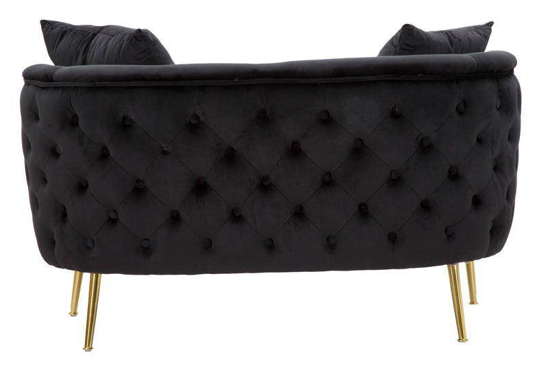 Canapea 2 Locuri Mauro Ferretti Bucarest Negru 127X74X71 cm, Negru