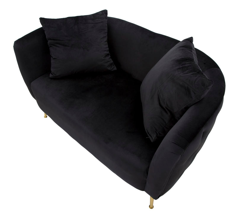 Canapea 2 Locuri Mauro Ferretti Bucarest Negru 127X74X71 cm, Negru