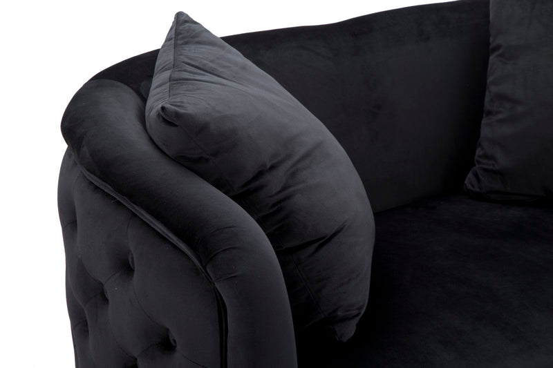 Canapea 2 Locuri Mauro Ferretti Bucarest Negru 127X74X71 cm, Negru