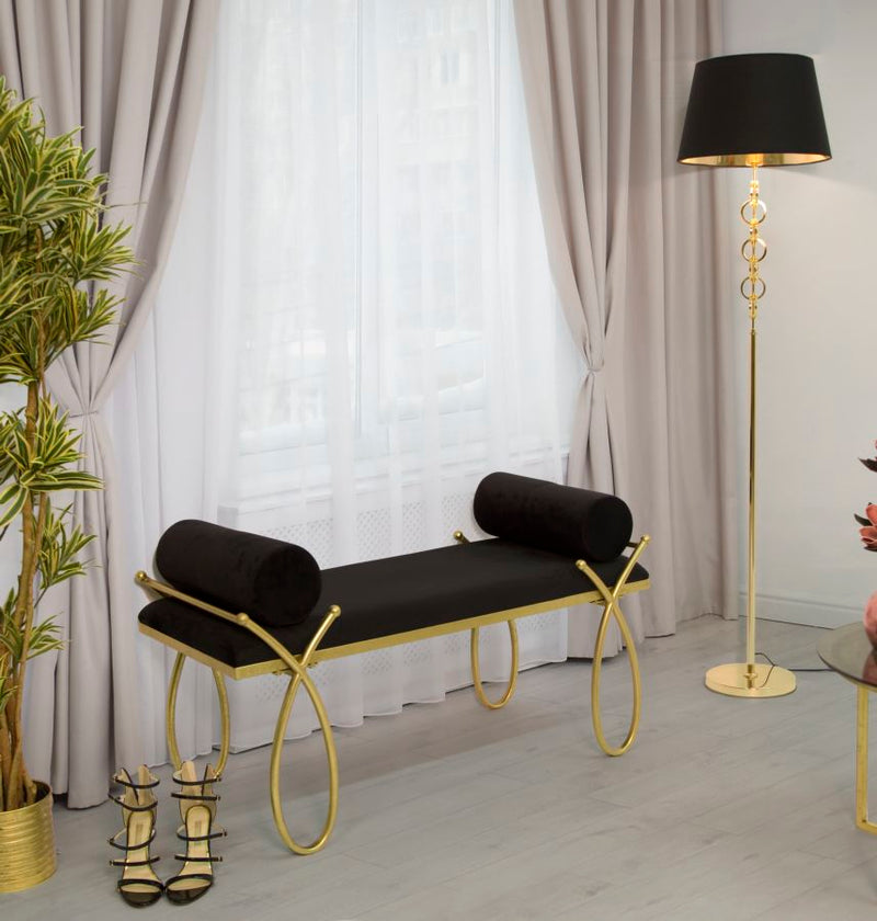 Lampadar Mauro Ferretti Rings  Ø 40X170 cm, Negru/Auriu