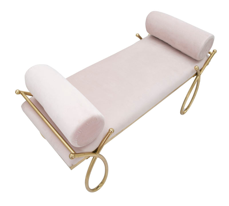 Bancheta Mauro Ferretti Ribbon Pink  112,5X49X53 cm, Roz / Auriu