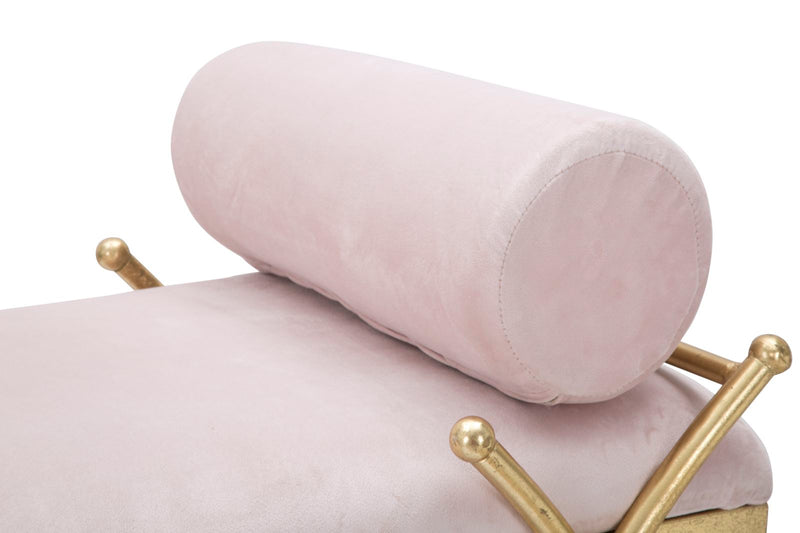 Bancheta Mauro Ferretti Ribbon Pink  112,5X49X53 cm, Roz / Auriu