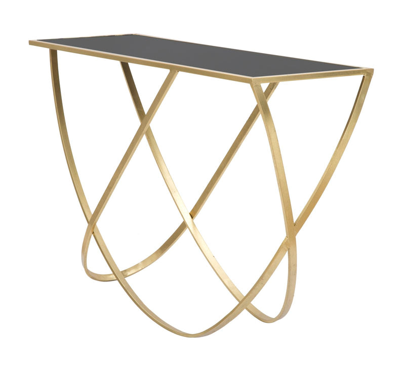 Consola Mauro Ferretti Ring 120X40X79 cm, Negru/Auriu