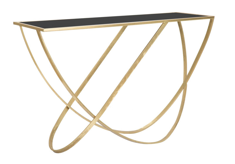 Consola Mauro Ferretti Ring 120X40X79 cm, Negru/Auriu