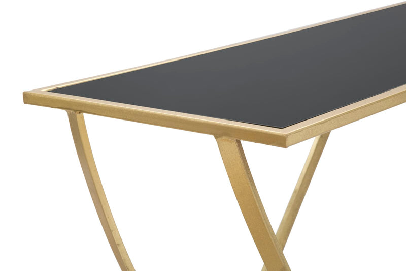 Consola Mauro Ferretti Ring 120X40X79 cm, Negru/Auriu