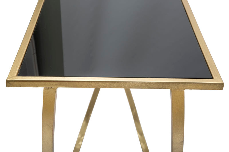 Consola Mauro Ferretti Ring 120X40X79 cm, Negru/Auriu
