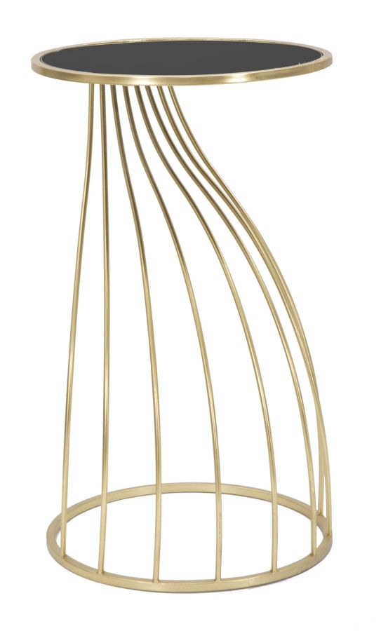 Masuta Mauro Ferretti Flush  Ø 43X73 cm, Negru/Auriu