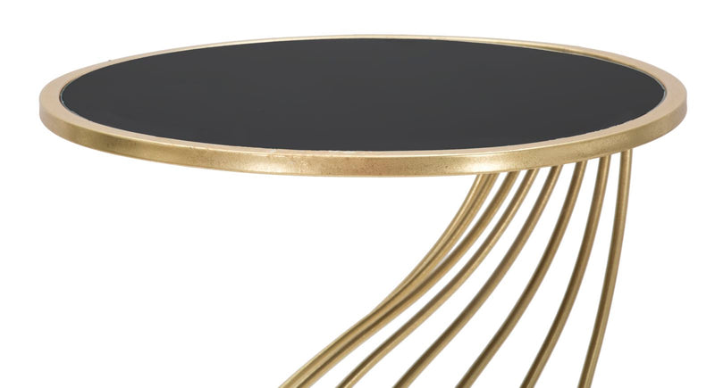 Masuta Mauro Ferretti Flush  Ø 43X73 cm, Negru/Auriu