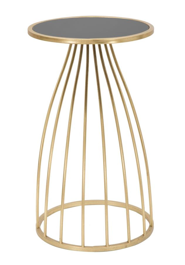 Masuta Mauro Ferretti Flush  Ø 35X60 cm, Negru/Auriu