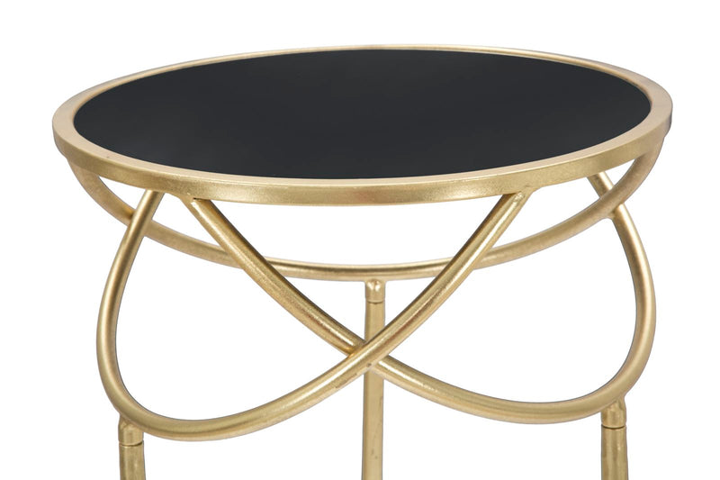 Masuta Mauro Ferretti Ring  Ø 40X80  cm, Negru/Auriu