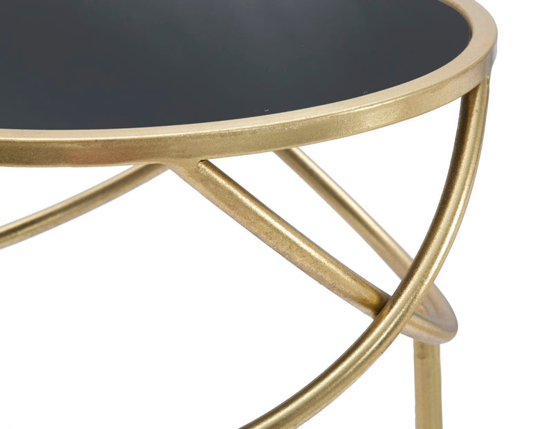 Masuta Mauro Ferretti Ring  Ø 40X80  cm, Negru/Auriu