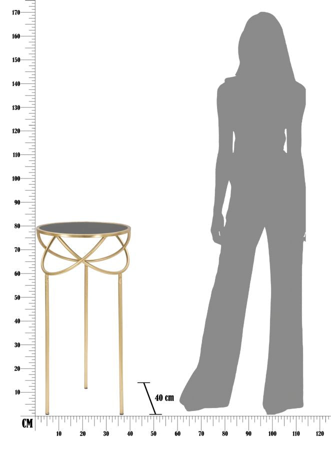 Masuta Mauro Ferretti Ring  Ø 40X80  cm, Negru/Auriu