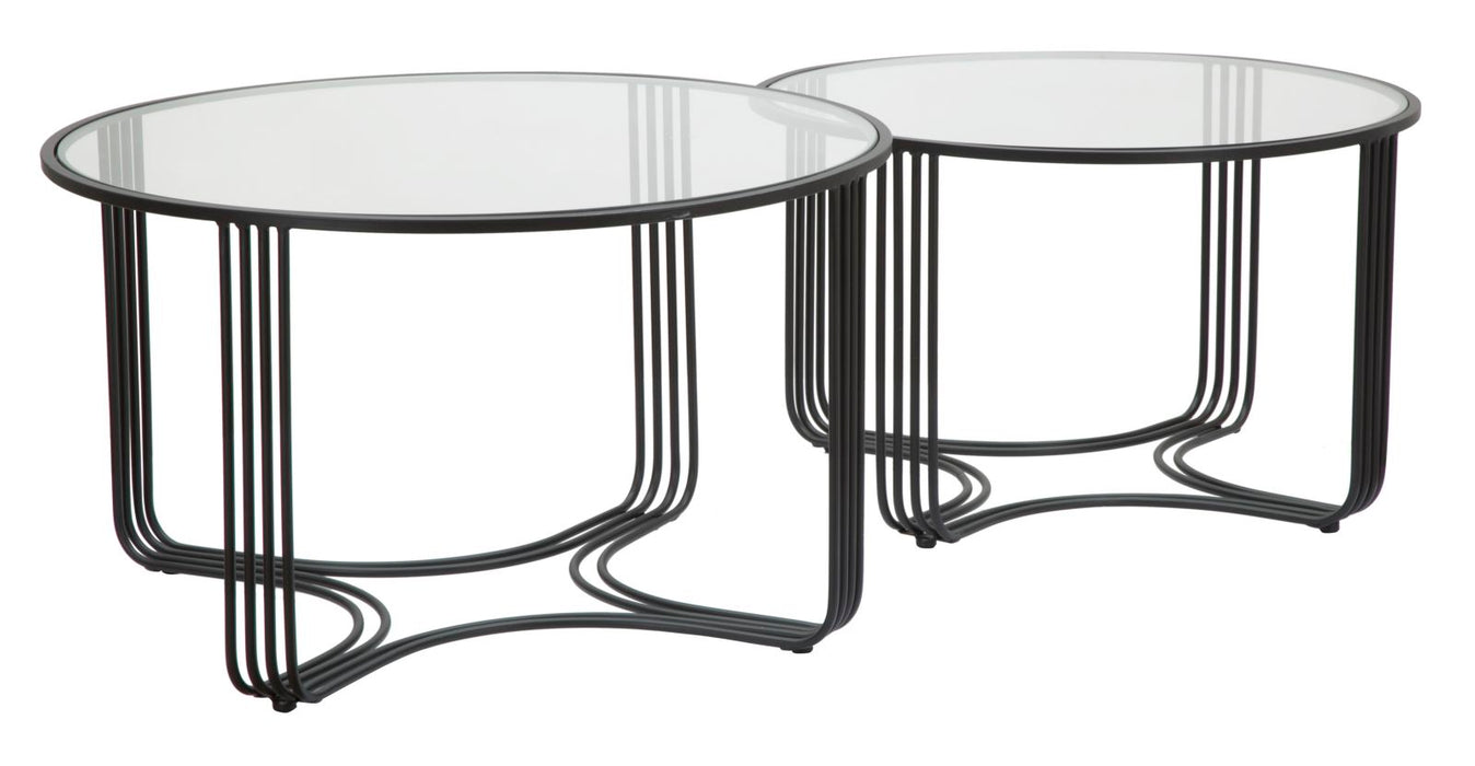 Set Masute Cafea Mauro Ferretti Dublino Couple, Set 2 Piese,  Ø 81X47 - 71X43 cm, Negru