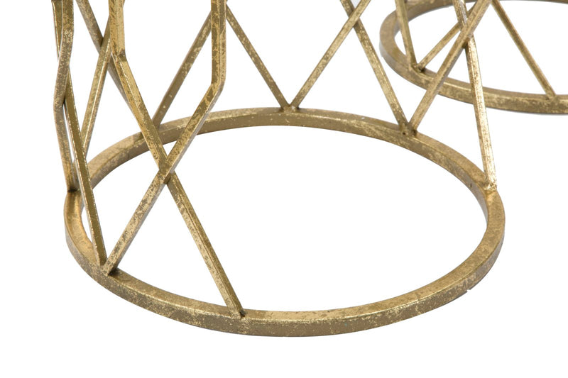 Set Masute Mauro Ferretti Tunisi Tris, 3 Piese,  Ø 32X71-28X65-23X61 cm, Auriu