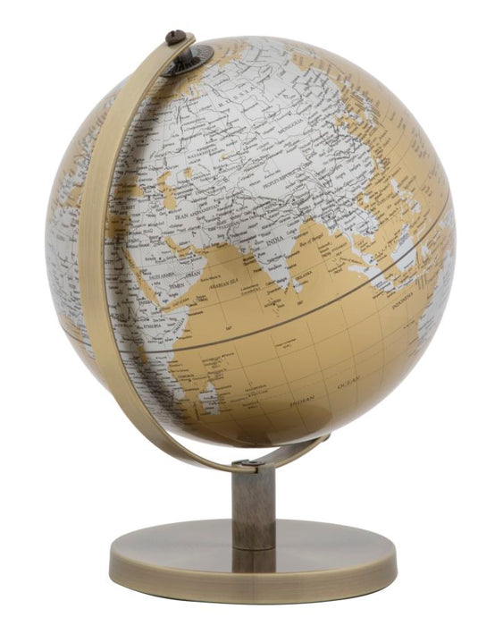 Decoratiune Glob Pamantesc Mauro Ferretti Globe Orange  Ø 20X28  cm, Auriu/ Ruginiu/ Argintiu