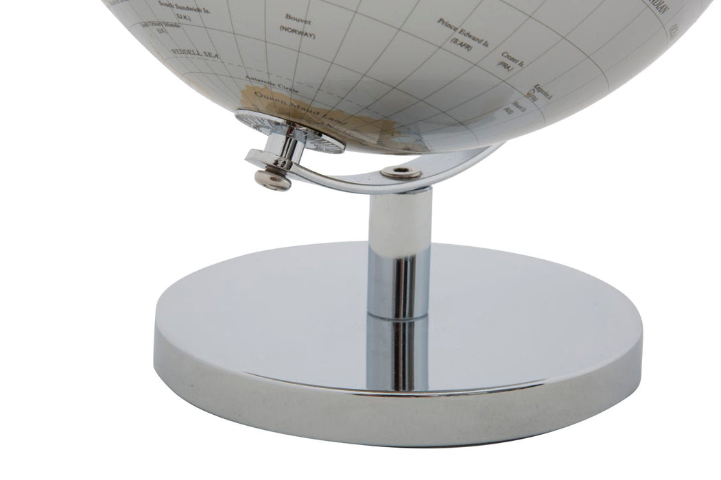 Decoratiune Glob Pamantesc Mauro Ferretti Globe Silver New  Ø 20X28  cm, Ruginiu/ Argintiu