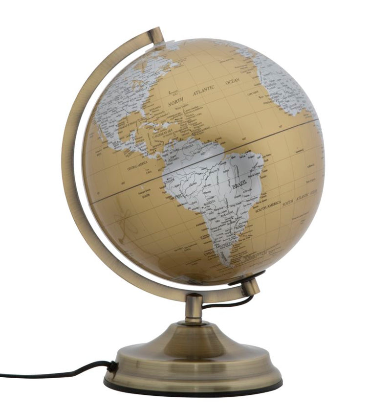 Decoratiune Luminoasa Mauro Ferretti Globe Orange With Lightc  Ø 25X38 cm, Auriu/ Ruginiu/ Argintiu