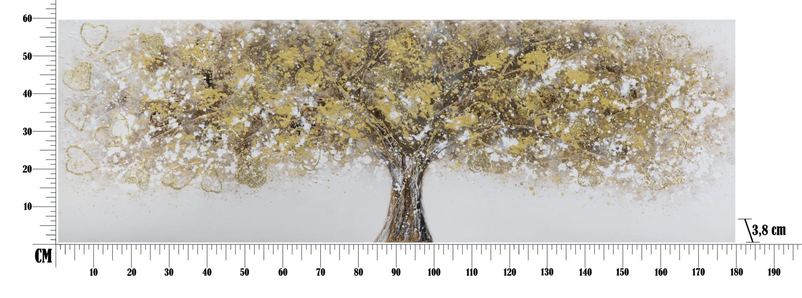 Tablou decorativ Pictat Manual Mauro Ferretti Super Tree A, 180X3,8X60 cm, Multicolor