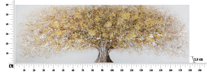 Tablou decorativ Pictat Manual Mauro Ferretti Super Tree B, 180X3,8X61 cm, Multicolor