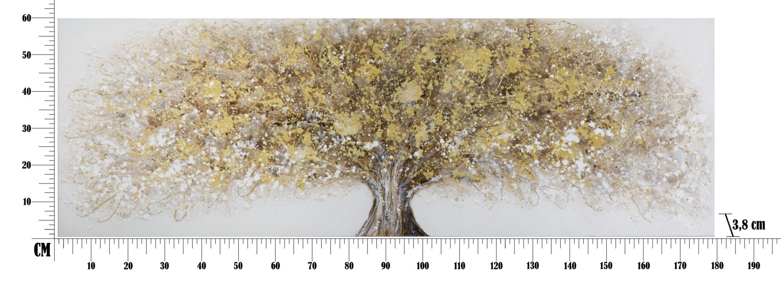Tablou decorativ Pictat Manual Mauro Ferretti Super Tree B, 180X3,8X61 cm, Multicolor