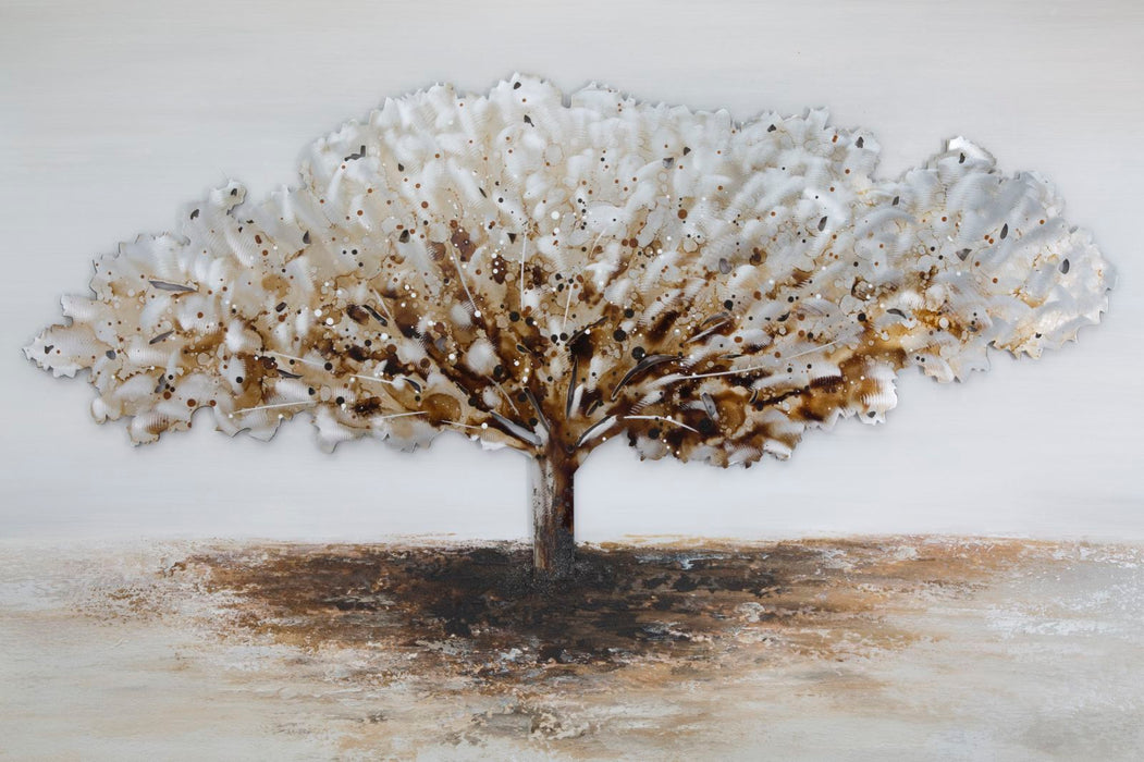 Tablou decorativ Pictat Manual Mauro Ferretti Tree Alluminium A, 120X3,8X80 cm, Multicolor