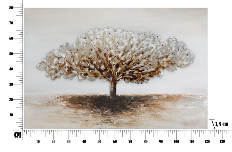 Tablou decorativ Pictat Manual Mauro Ferretti Tree Alluminium A, 120X3,8X80 cm, Multicolor