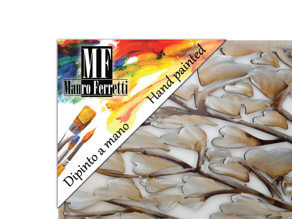Tablou decorativ Pictat Manual Mauro Ferretti Tree Alluminium B, 120X3,8X60 cm, Multicolor