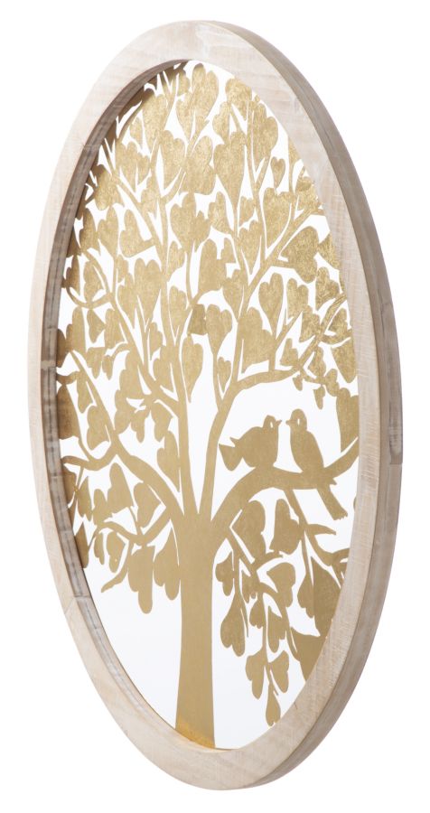 Decoratiune de Perete Mauro Ferretti Gold Tree Rot.  Ø 80X2,5 cm, Auriu/ Maro deschis