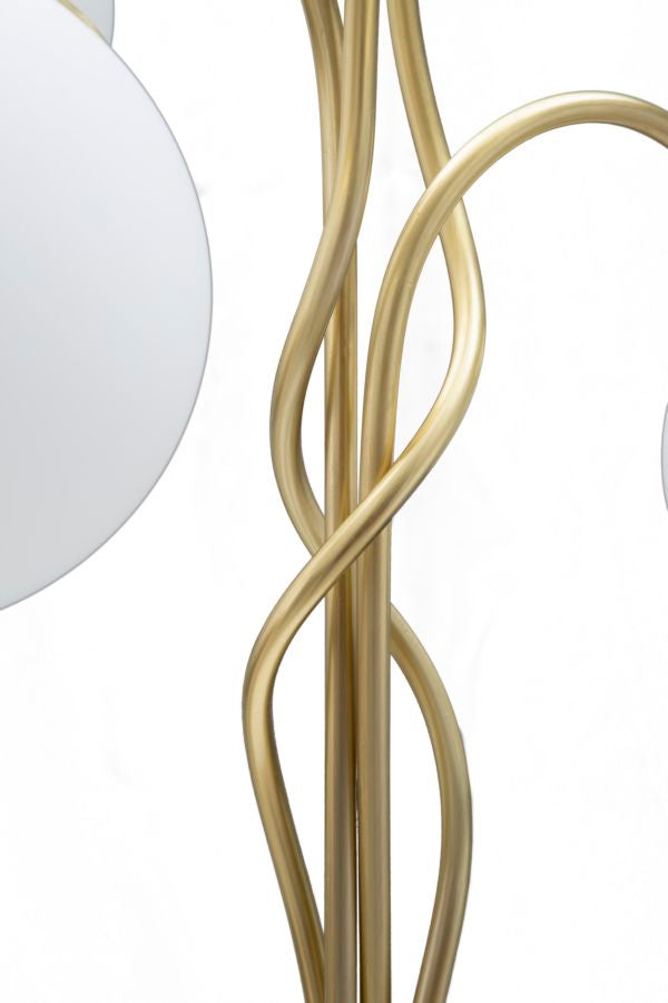 Lampadar Mauro Ferretti Glamy 4 Light  Ø 53X74 cm, Alb / Auriu