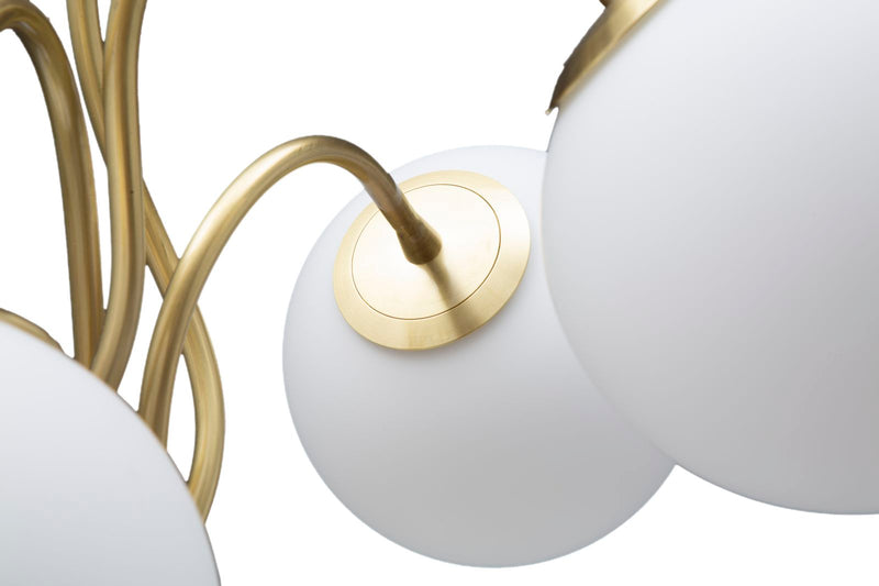 Lampadar Mauro Ferretti Glamy 4 Light  Ø 53X74 cm, Alb / Auriu