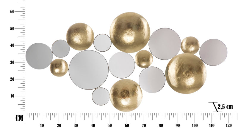 Decoratiune de Perete Mauro Ferretti Mirror Glam  118X2,5X60 cm, Auriu