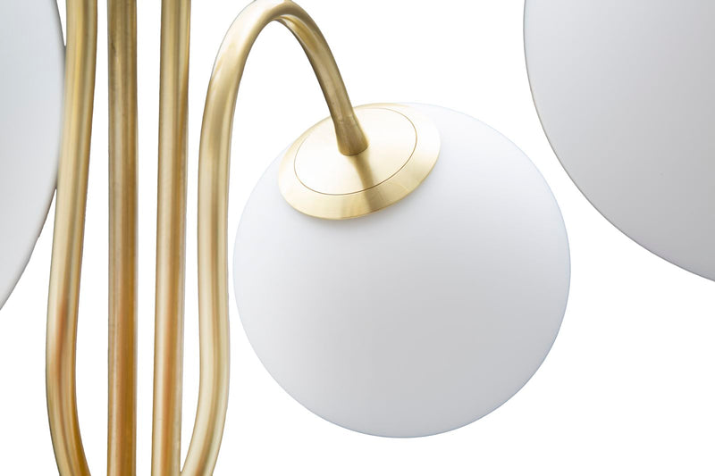 Lampadar Mauro Ferretti Glamy 4 Light  Ø 54X176 cm, Alb / Auriu